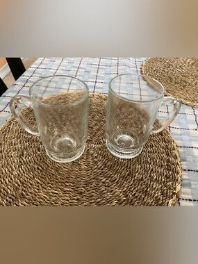 Crate & Barrel 16-oz Set of 2 Clear Glass Drinking Mugs